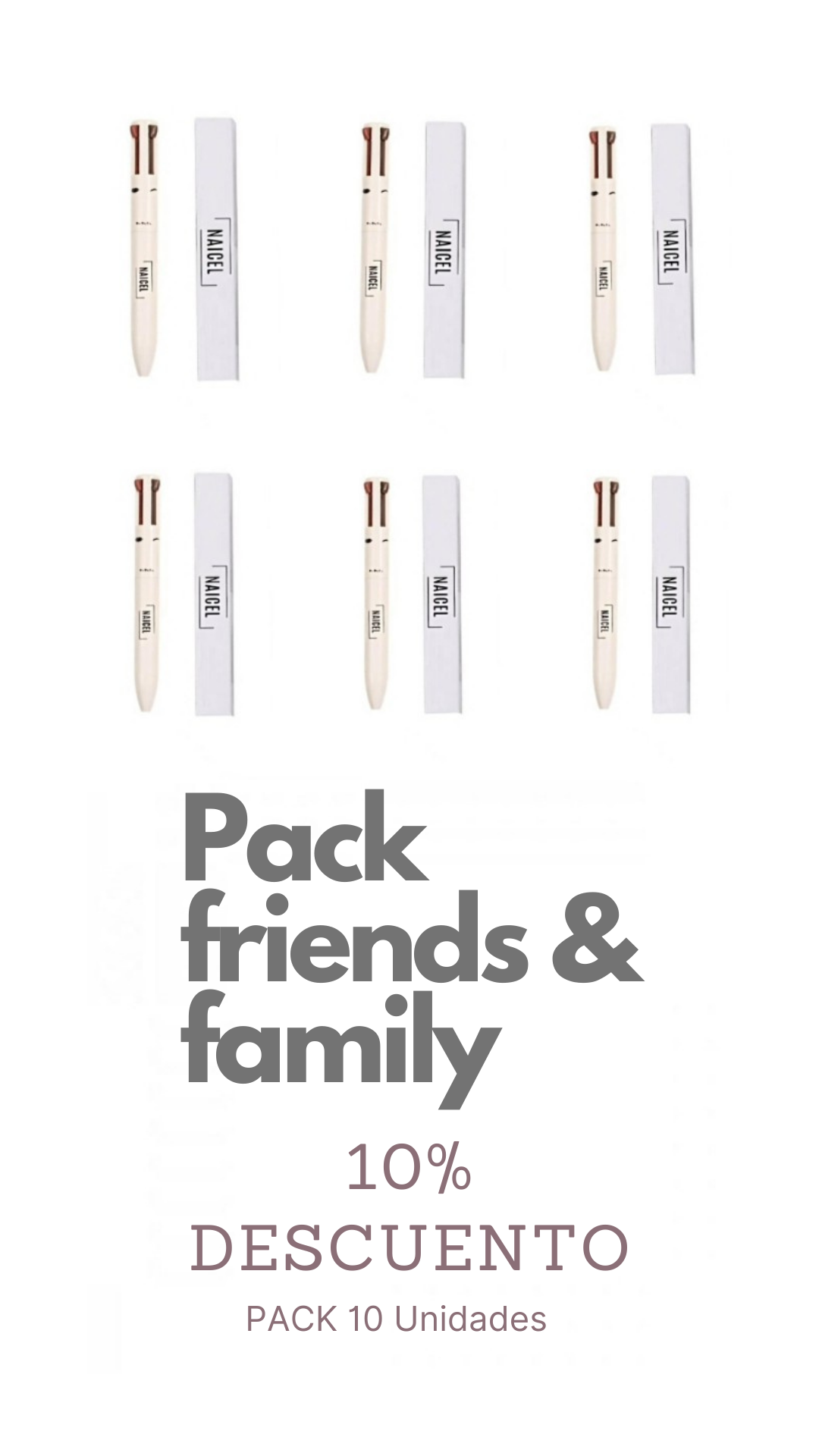 PACK 10 unidades FRINDS & FAMILY MULTIFUNCIÓN NAICEL 4 EN 1 WHITE CREAM