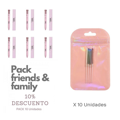 PACK 10 uds. Lápiz + 10 uds. Recambio -  FRINDS & FAMILY MULTIFUNCIÓN NAICEL 4 EN 1 LIGHT PINK